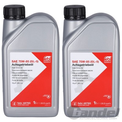 2x 1L FEBI ACHSGETRIEBEÖL 75W-85 API GL-5 GELB passend für VW AUDI BMW MB 235.7