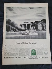 VTG 1941 Orig Magazine Ad Quaker State Oil Gone Without The Wind