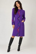 Vintage 80s Steve Fabrikant Neiman Marcus Wool Sweater Dress S Memphis