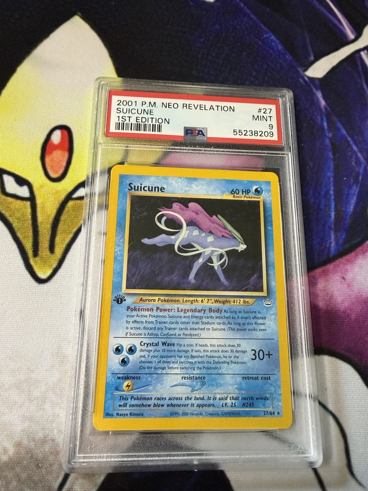First 1st Edition 2001 Pokemon Neo Revelation 27/64 Suicune PSA Mint 9