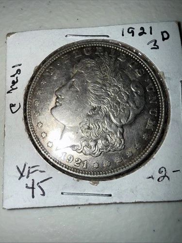 1921-D Morgan Silver Dollar In XF Condition