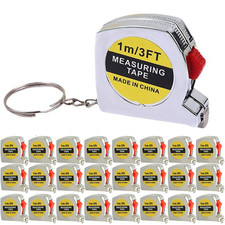 24 Pack Mini Tape Measure Keychains, 1.5 Inch Retractable Measuring Tapes with L