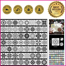 Versatile 56 Mandala Stencils for Art Projects - Easy Use and Safe Materials
