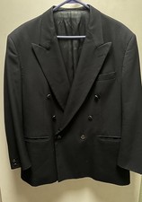 Christian Dior Double Breasted 100 Wool Blazer Jacket Black Size 42S