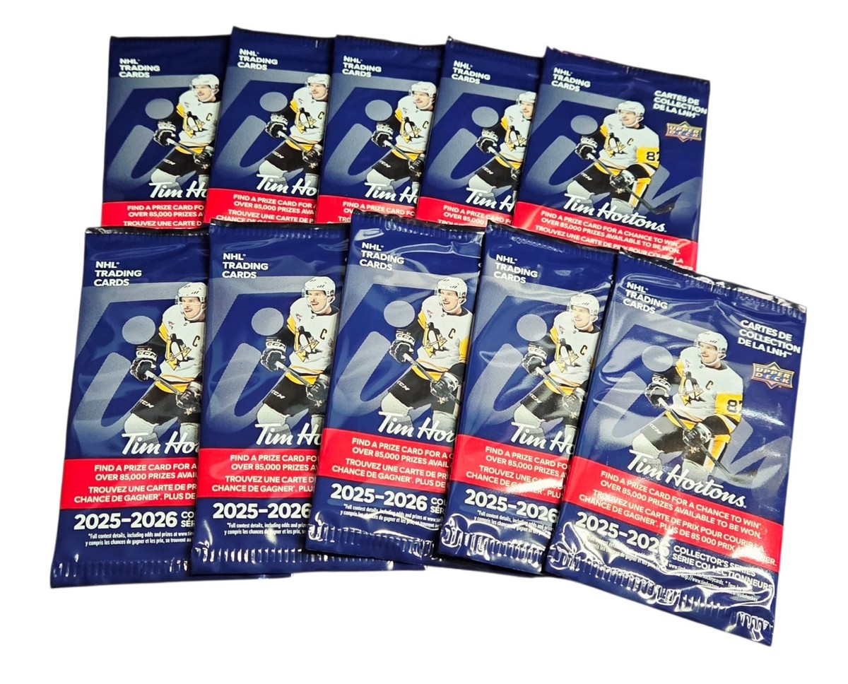 2025-2026 UD TIM HORTONS 10 SEALED PACKS HOCKEY CARDS  /MCDAVID/CROSBY/BEDARD? | eBay