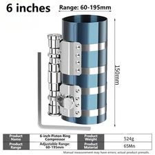 3 4 6 Inch Adjustable Piston Ring Compressor with Ratchet Lock Clamp Tool