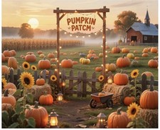 7x5 Fall Photography Backdrop Pumpkin Patch Autumn Thanksgiving