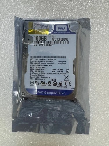 Western Digital 160GB WD1600BEVE 5400RPM PATA IDE 2.5" Laptop Hard Drive