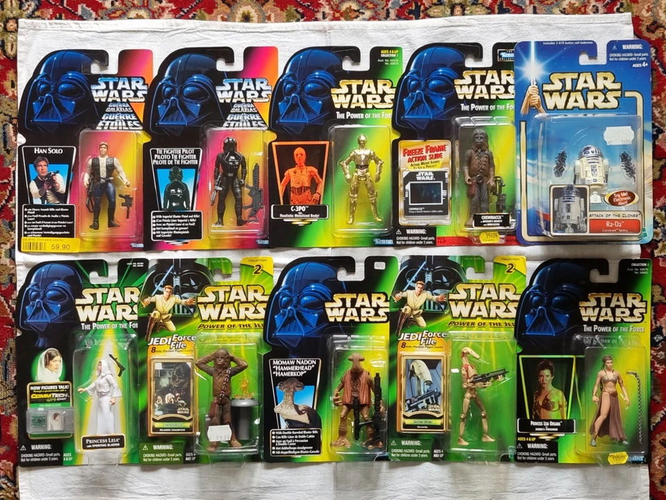 Star Wars Lot Figurines X10, Chewbacca, Han Solo, C-3PO, R2-D2 Neuves, MIB. - Photo 1/1