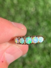 18ct gold natural opal ring Victorian B&S 3 grams