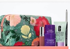 Clinique 6-Pc Gift Set Von Maur 2026 Makeup Skincare Floral Bag Design NEW 