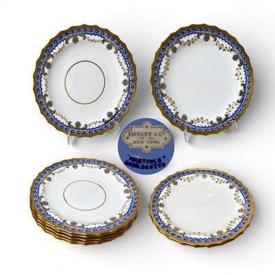 C. 1900 Tiffany & Co Spode Copeland England Hastings Gold Dinner Plates (9)