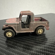 Vintage 1960s Tootsie 3.5 Inch Purple Jeep Diecast Metal Toy Car Made In USA