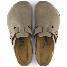 Birkenstock Boston Soft Footbed Clog Taupe Suede Unisex Comfort Slip-On Sandals