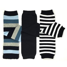 Bowbear 3 Pair Baby and Toddler 11.5 x 3.25 inches., Blue Black Stripes