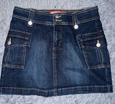 Old Navy Vintage Y2K Reissue Dark Wash Denim Cargo Mini Skirt