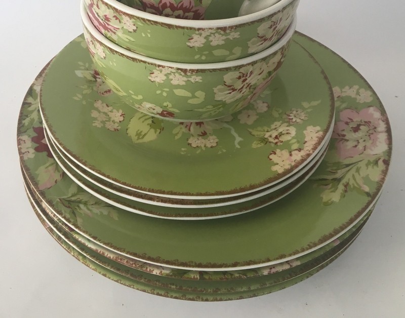 WAVERLY Tea Dance Porcelain China 4 Dinner Plates /2 Salad Plates/ 2 Bowls