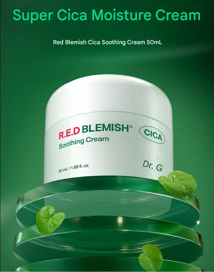 Dr.G Red Blemish Cica Soothing Cream 50mlx2 Calming Hydration Sensitive SkinCare - Image 2 of 4
