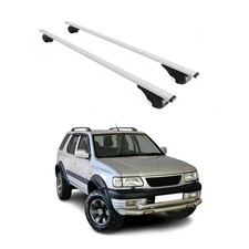Barre portatutto portapacchi base per Opel Frontera 1991-2004 75kg metallo argento 2 pz