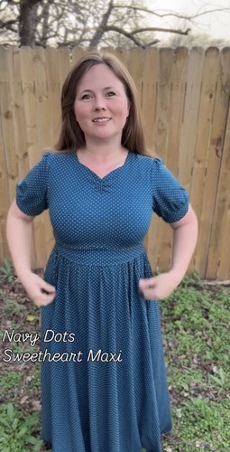 Super Cute Dresses Nursing Navy Dot Sweetheart Maxi Dress!