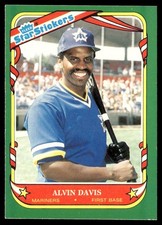 1987 Fleer Star Stickers Alvin Davis Seattle Mariners #28