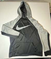 Nike Dri Fit Pullover Hoodie Boys Youth XL Black Lightweight