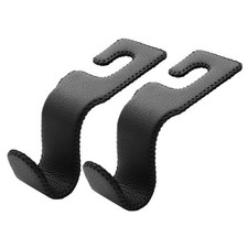 U-Shaped Car Leather Hooks   Car Purse Holder, Headrest Hooks for Car, Black