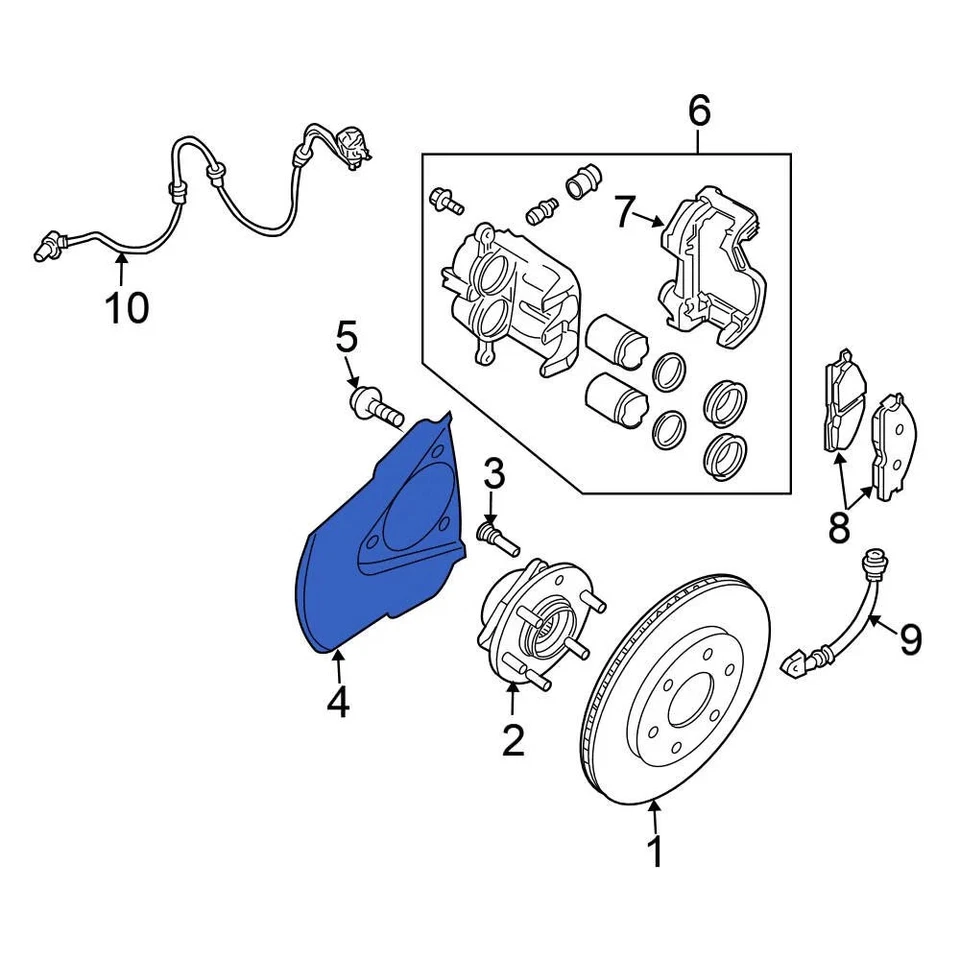 For Nissan Frontier 2012-2024 Nissan 41150ZZ70A Front Brake Dust Shield Foto 3 de 4