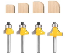 Roundover Router Bit Set，4pcs Router bit Set，1/4 inch Shank