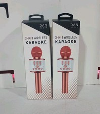 NEW Lot Of 2 Don Adora 3 In 1 Wireless Karaoke Microphones PINK New In Box