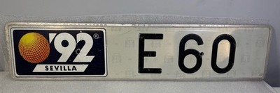 Spanien Espanien Euro Sevilla Expo 1992 Nummernschild original gebrauchter Zustand