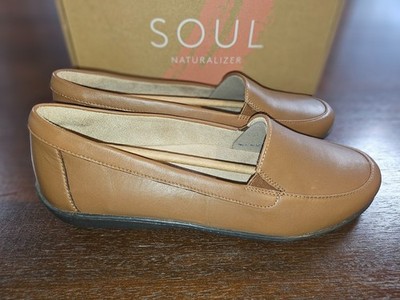 SOUL Naturalizer Womens Kacy Tan Leather Loafers Shoes 10 W New in box