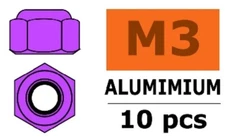 GForce - Purple M3 Self-locking Nuts 10pcs