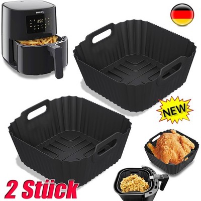 2 Stück Airfryer Silikonform für Philips Essential 4,1L HD9252, HD9200, HD9255