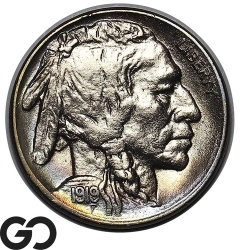 1919-S Buffalo Nickel, Toner on Rim, Gem Unc++ Better Date