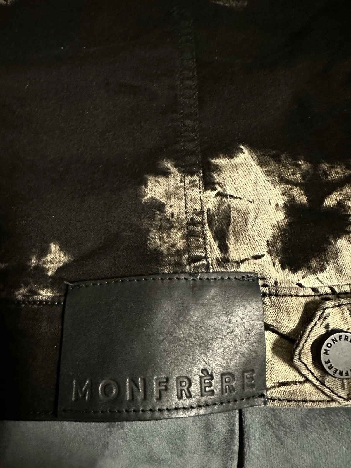 Monfrere Sandstorm Black Acid Wash Denim Jacket Size Small. image 4
