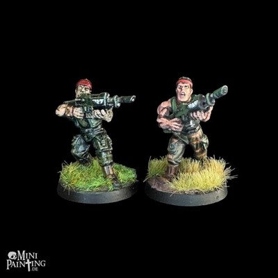Warhammer 40k Astra Militarum 2x Catachan Imperial Guard Jungle Fighters Bemalt