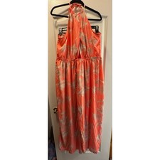 boohoo Pink Halter Style Beachy Maxi Dress Size 18