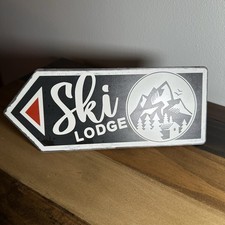 Metal Ski Lodge Sign Rustic Winter Decor Northwood Lodge Hobby Lobby 11.65x4.48