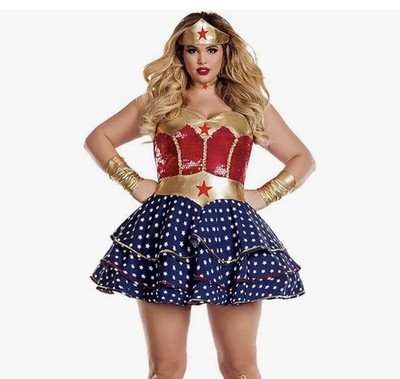 Party King Women's Wonderful Sweetheart Plus Size.  Add Extras Socks Add Cape.