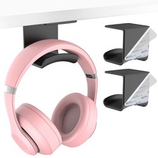 2 PCS Headphone Hook Under Desk Adhesive Gaming Stand Hanger Mount Black