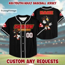 Personalized Shadow The Hedgehog Baseball Jersey Sonic Baseball Jersey Sonic Jer