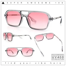 Hipster Hustler Pop Color Plastic Flat Top Racer Fashion Sunglasses