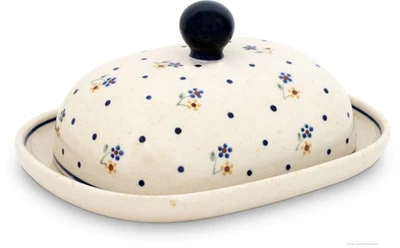 Original Bunzlauer Keramik Butterdose oval für 250g (1 Stück Butter) Dekor 111 - Bild 1 von 3