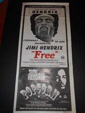 JIMI HENDRIX AUST. DAY BILL MOVIE POSTER FOR FILM "FREE" MAPS LITHO PTY. LTD EX+