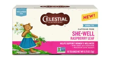 Celestial Seasonings SheWell Raspberry Leaf Wellness Tea Caffeine Free