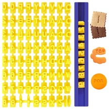 1 Set Letter Stamps for Clay, Alphabet Stamp, 73 PCS One Size, Yellow,purple