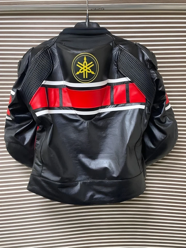 New Mens Yamaha Motorbike Racing Leather Jacket Motorcycle Biker Riding Jacket - Image 2 of 4