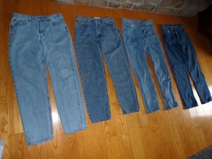 4 pairs Levi Strauss 550 Denim Jeans Mens Size 36x36 Made in USA Used Good