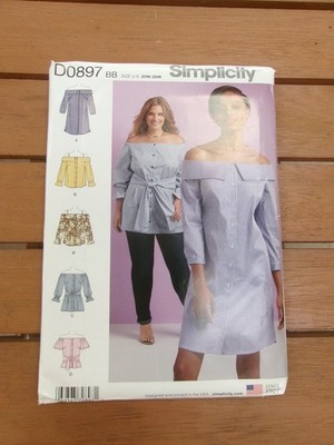 SIMPLICITY 8550 OFF SHOULDER TOP20W-28W